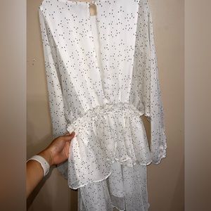 Splatter Sheer sleeves dress